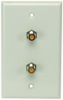 Perfect Vision White Wall Plate with Dual HF F-81 Coax Connectors