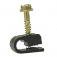 Perfect Vision Single Flex Grip Clip with Screw for RG6 - Black (bag of 100)