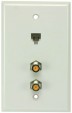 Perfect Vision White Wall Plate with Dual HF Coaxial F-81 and Phone Jack