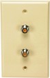 Perfect Vision Ivory Wall Plate with Dual HF F-81 Coax Connectors