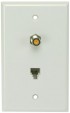 Perfect Vision White Wall Plate with Single HF F-81 and Phone Jack